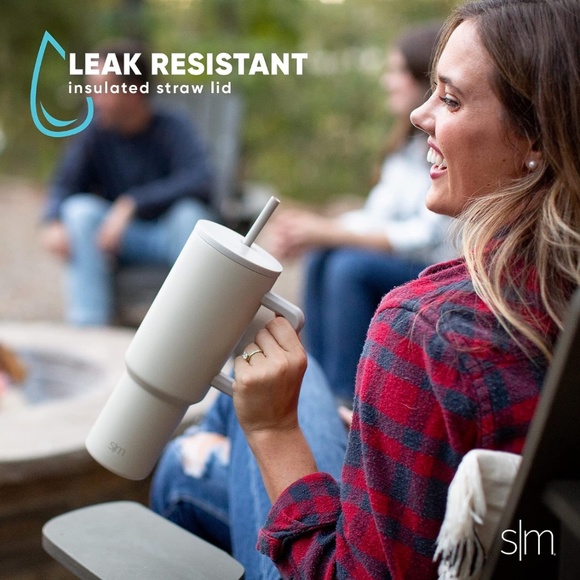 New Mauve Simple Modern 40 oz Insulated Stainless Steel Tumbler with Straw, L - Picture 5 of 8